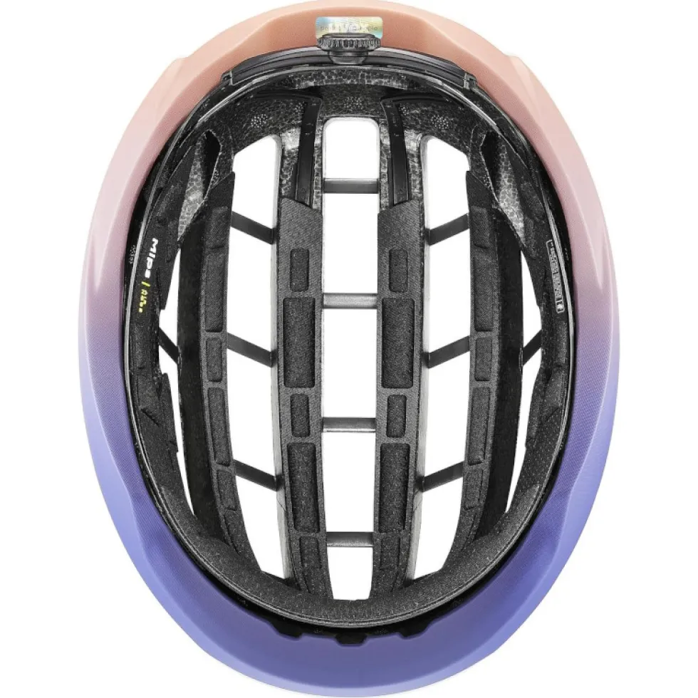 Uvex surge aero MIPS Fietshelm - wit - lila abrikoos mat