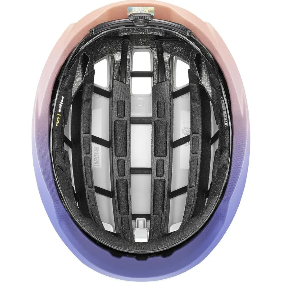 Uvex surge aero MIPS Fietshelm - wit - lila abrikoos mat