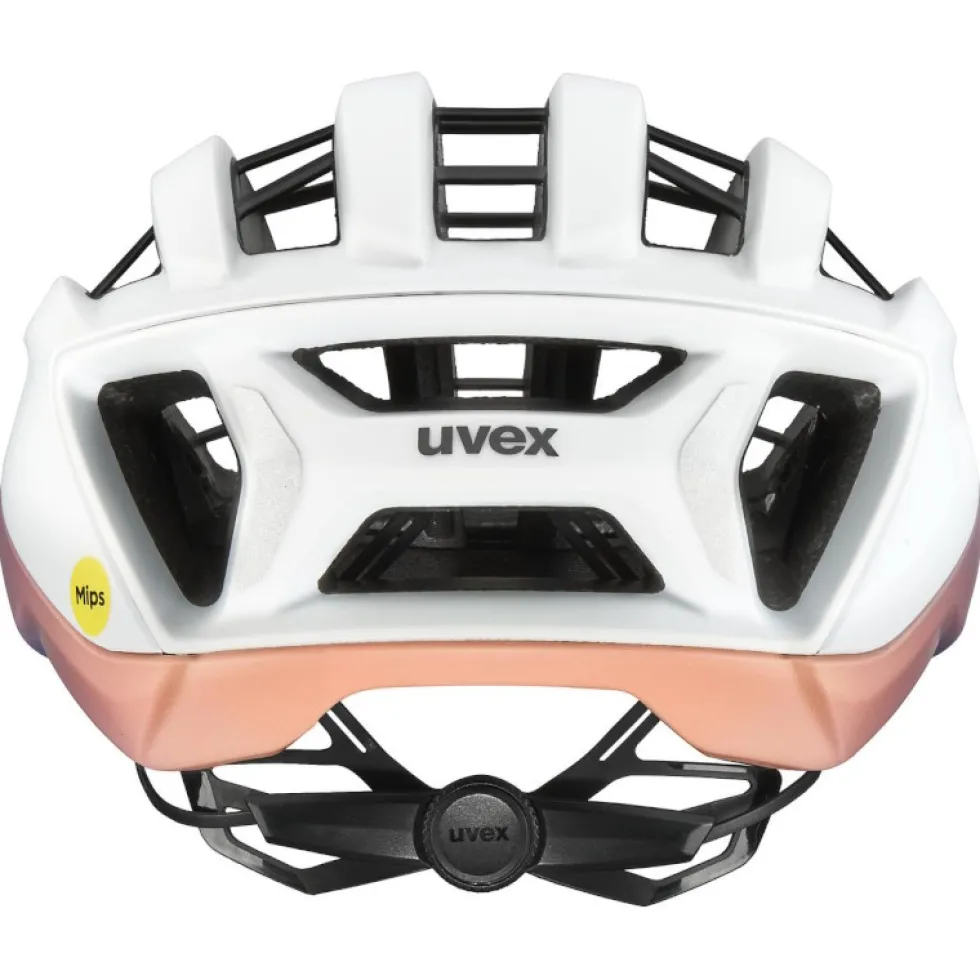 Uvex surge aero MIPS Fietshelm - wit - lila abrikoos mat