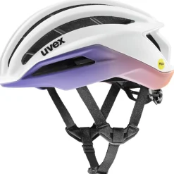 Uvex surge aero MIPS Fietshelm - wit - lila abrikoos mat