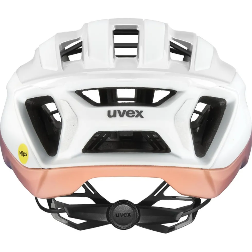 Uvex surge aero MIPS Fietshelm - wit - lila abrikoos mat