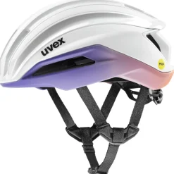 Uvex surge aero MIPS Fietshelm - wit - lila abrikoos mat