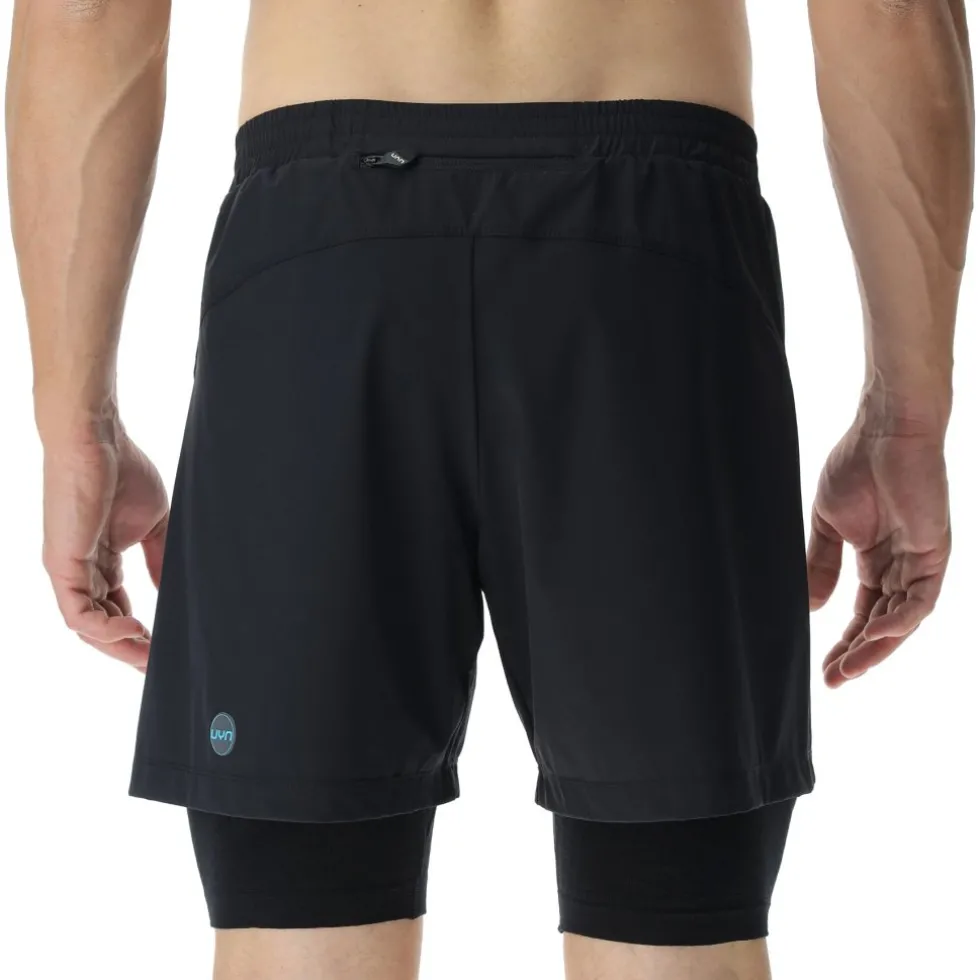 UYN Running Exceleration Performance 2in1 Shorts Heren - Black/Cloud