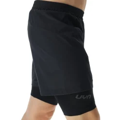 UYN Running Exceleration Performance 2in1 Shorts Heren - Black/Cloud