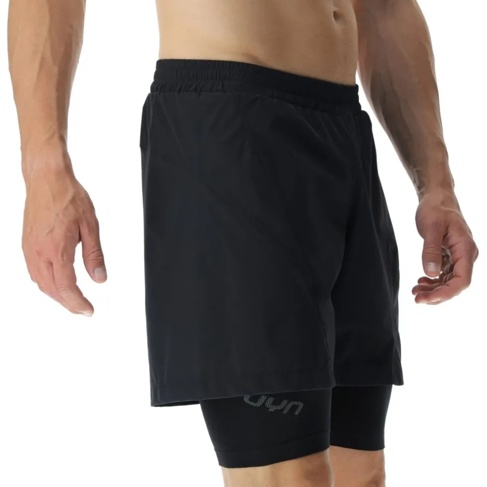 UYN Running Exceleration Performance 2in1 Shorts Heren - Black/Cloud