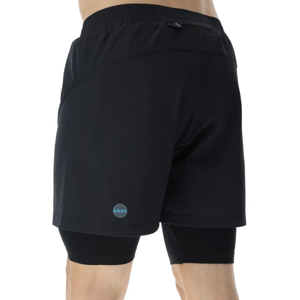 UYN Running Exceleration Performance 2in1 Shorts Heren - Black/Cloud