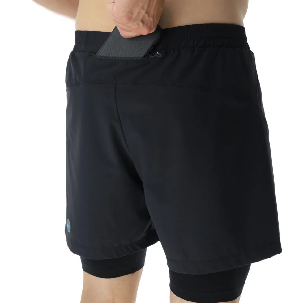 UYN Running Exceleration Performance 2in1 Shorts Heren - Black/Cloud