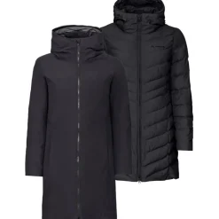 Jacks|Jassen & Vesten < Vaude Annecy III 3 in 1 Mantel Dames - zwart/zwart