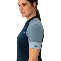 Vaude Altissimo Q-Zip Shirt met Korte Mouwen Dames - dark sea/nordic blue