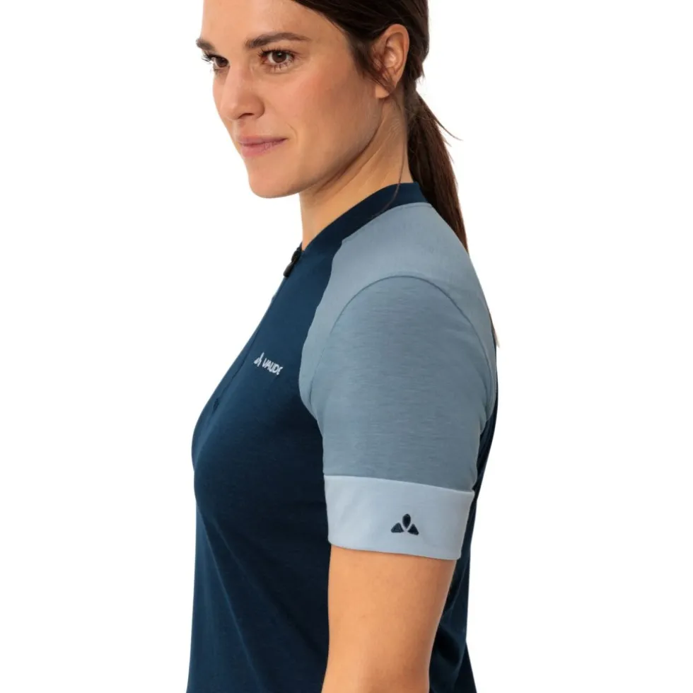 Vaude Altissimo Q-Zip Shirt met Korte Mouwen Dames - dark sea/nordic blue