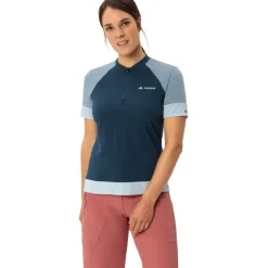Vaude Altissimo Q-Zip Shirt met Korte Mouwen Dames - dark sea/nordic blue