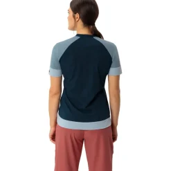 Vaude Altissimo Q-Zip Shirt met Korte Mouwen Dames - dark sea/nordic blue