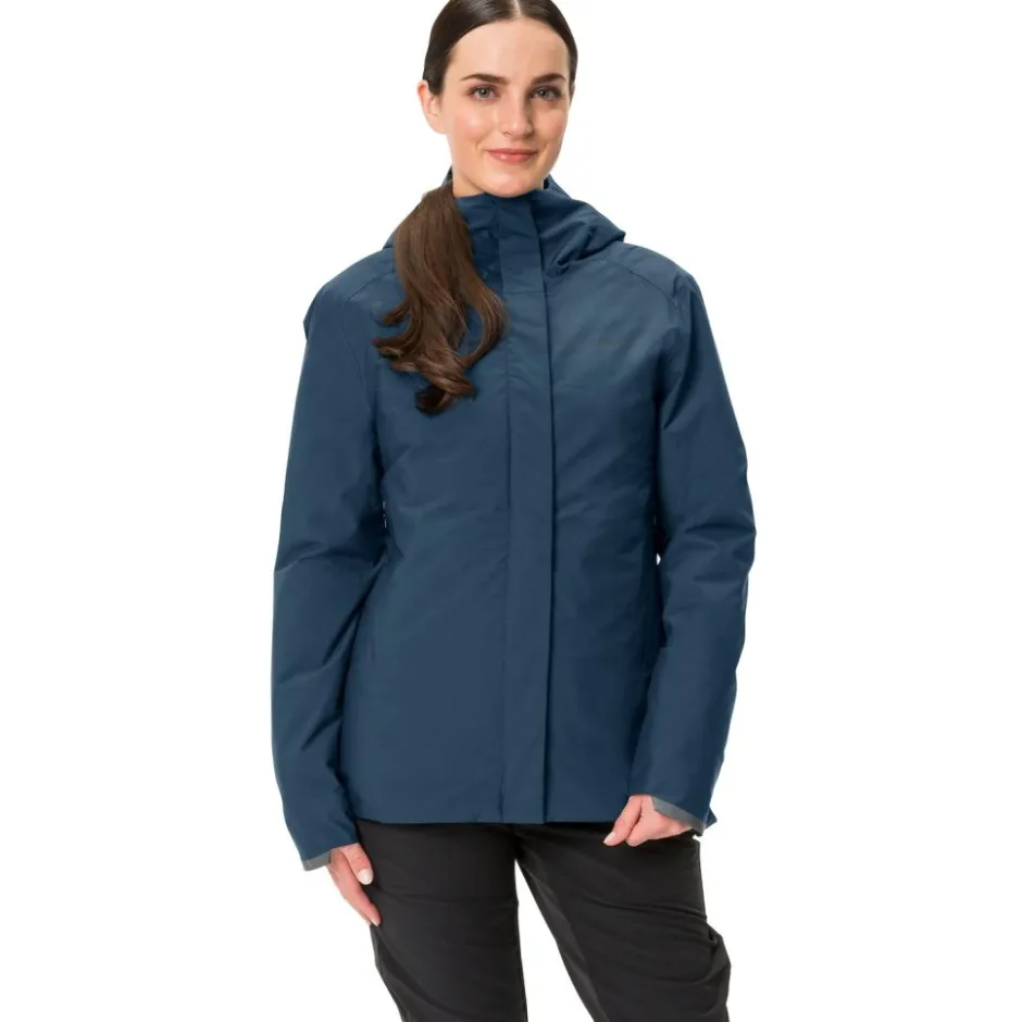 Winterjassen < Vaude Cyclist Warm Regenjas Dames - dark sea