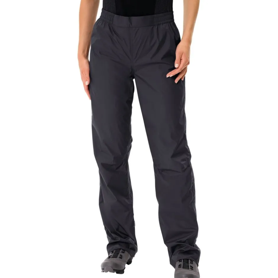 Regenbroeken < Vaude Drop II Regenbroek Dames - Kort - zwart/zwart
