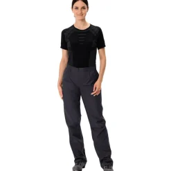 Regenbroeken < Vaude Drop II Regenbroek Dames - Kort - zwart/zwart
