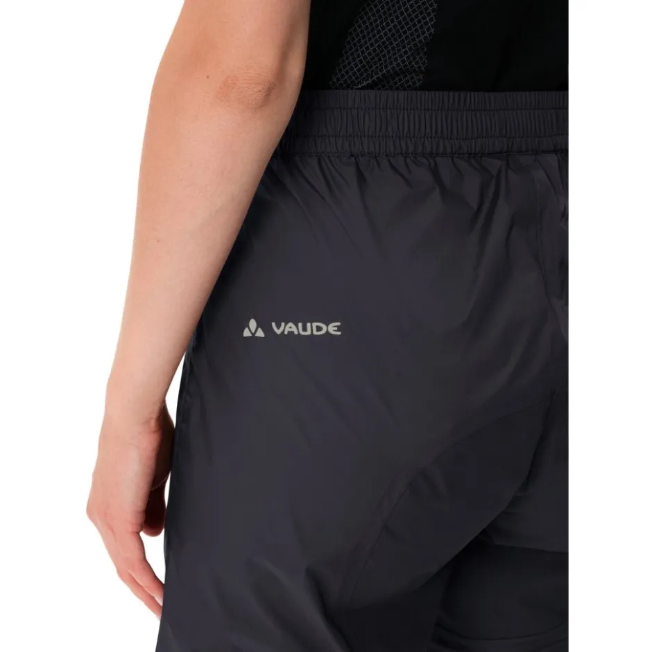 Regenbroeken < Vaude Drop II Regenbroek Dames - Kort - zwart/zwart