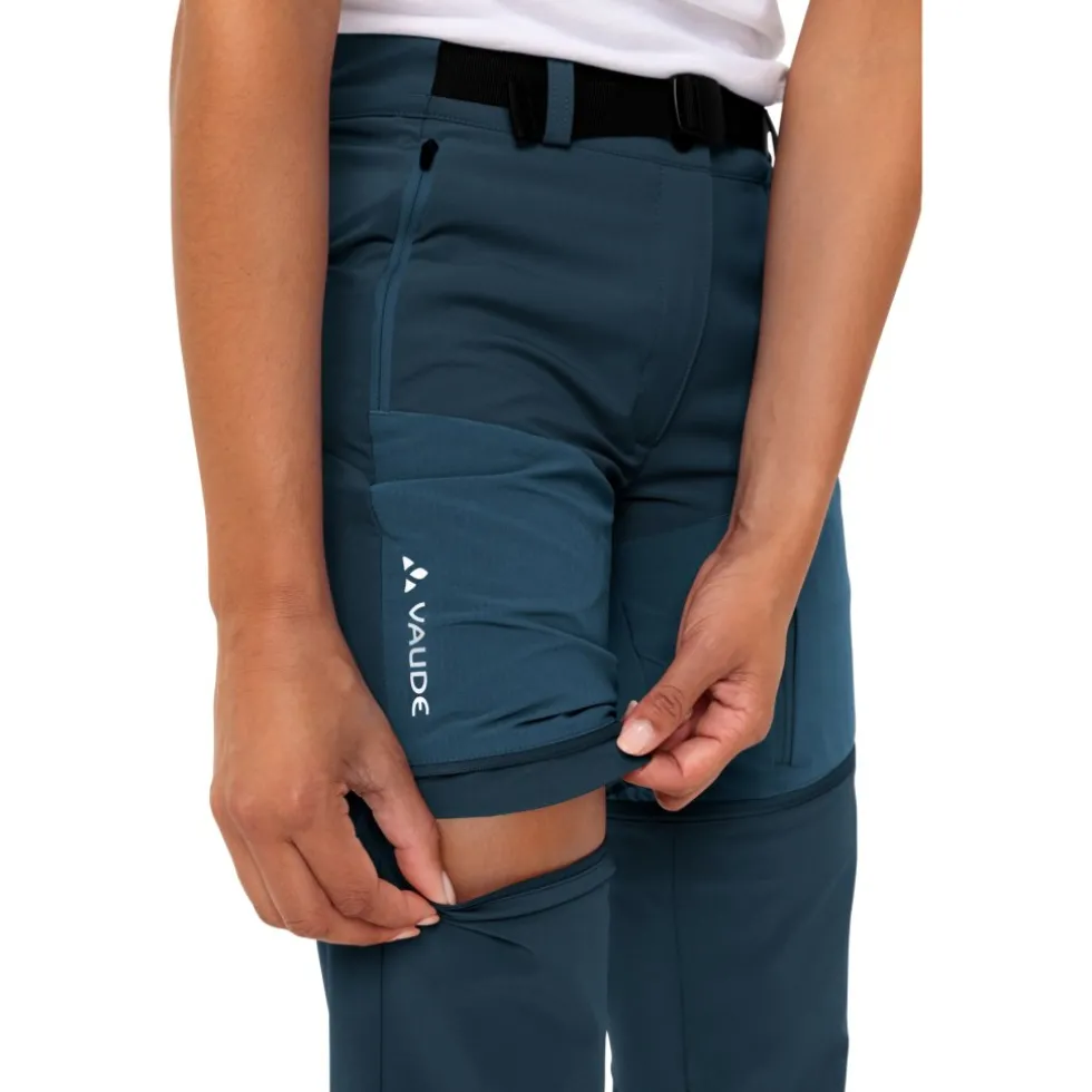 Vaude Elope Zip-Off Broek Dames - dark sea