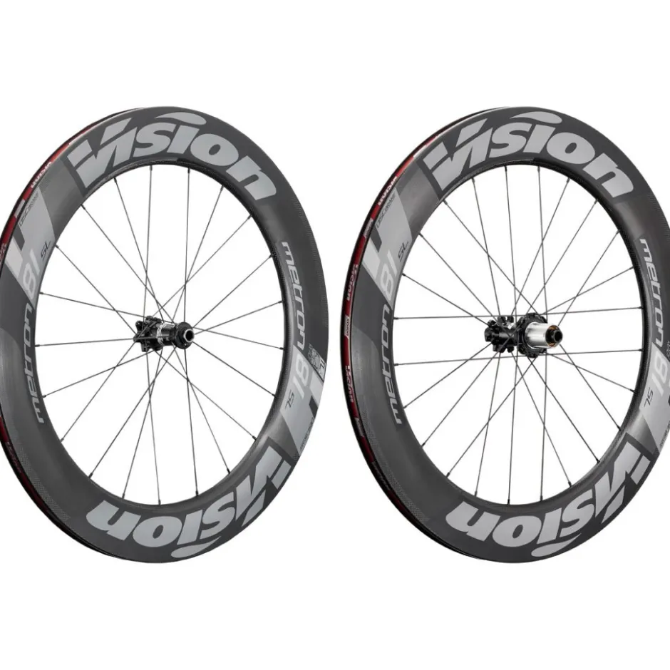 Wielen < Vision Metron 81 SL Disc Carbon Wheelset - Clincher - 6-Bolt - FW: 12/15x100mm/QR | RW: 12x135/142mm/QR