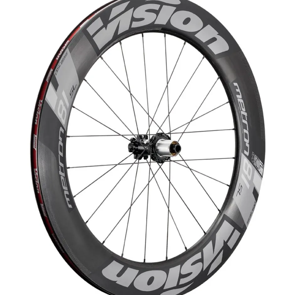 Wielen < Vision Metron 81 SL Disc Carbon Wheelset - Clincher - 6-Bolt - FW: 12/15x100mm/QR | RW: 12x135/142mm/QR