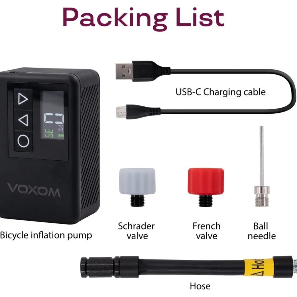Voxom EPu2 Elektrische Luchtpomp - zwart