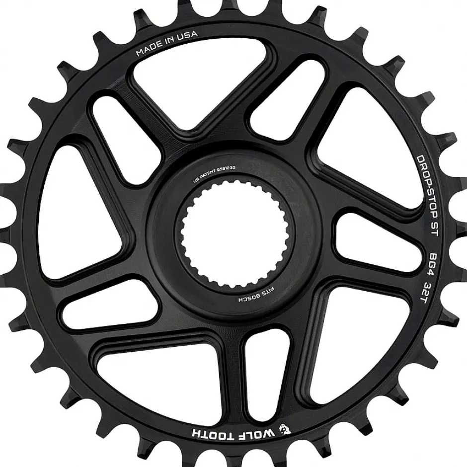 E-Bike Aandrijving < Wolf Tooth Bosch Gen.4 Direct Mount Kettingblad | Drop-Stop ST - zwart
