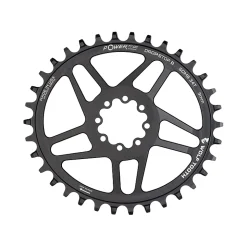 Wolf Tooth PowerTrac Elliptical Kettingblad voor SRAM 8-Bolt Direct Mount | Oval | Drop-Stop B | 3mm Offset | Boost - zwart