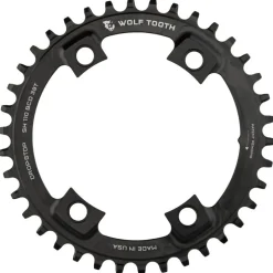 Wolf Tooth Single Chainring for Shimano 110 BCD Asymmetric 4-Bolt - Drop Stop B - black