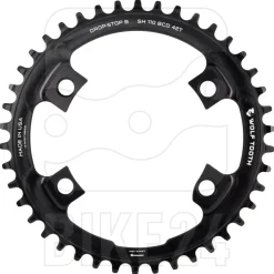 Wolf Tooth Single Chainring for Shimano 110 BCD Asymmetric 4-Bolt - Drop Stop B - black