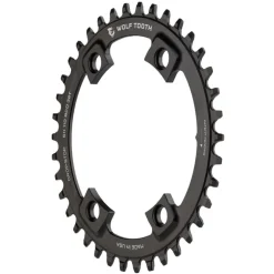 Wolf Tooth Single Chainring for Shimano 110 BCD Asymmetric 4-Bolt - Drop Stop B - black