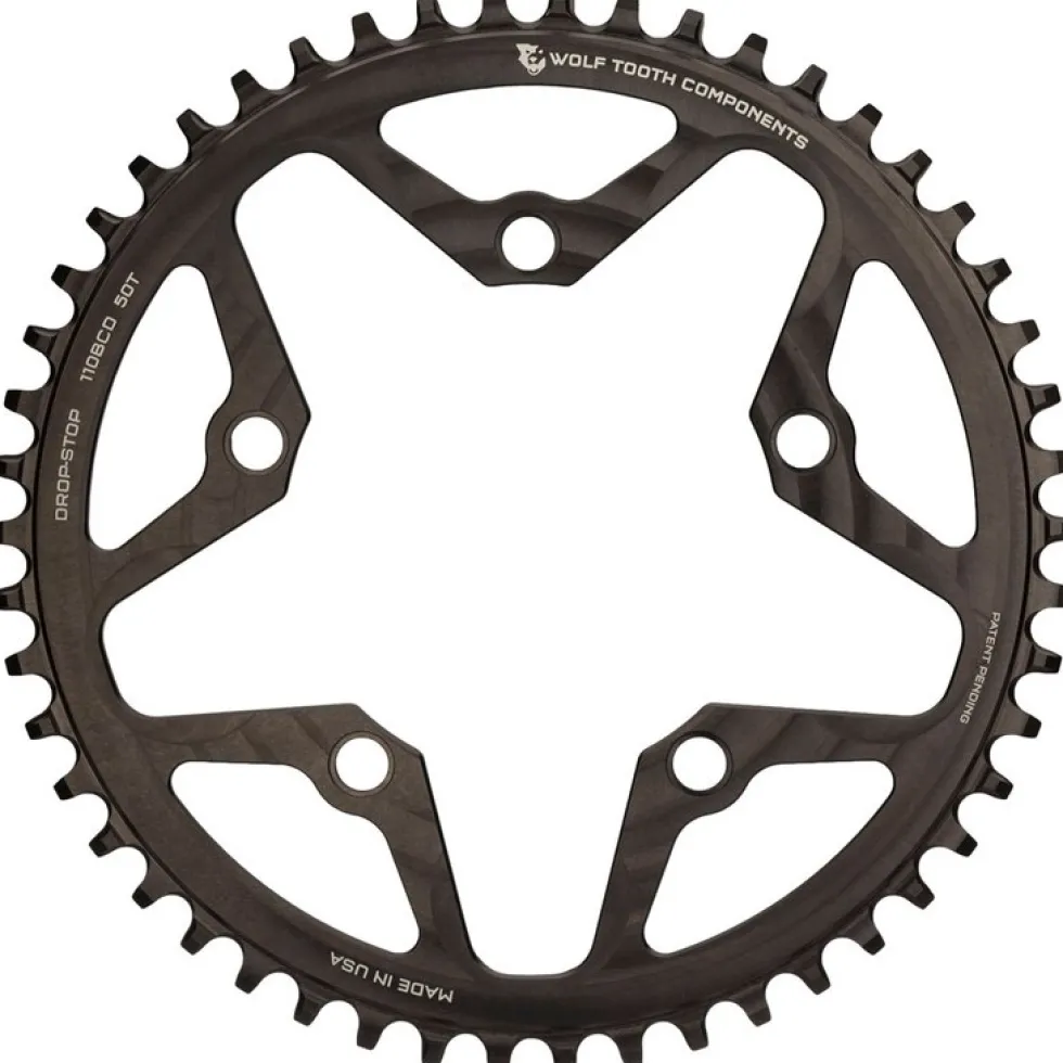 Wolf Tooth Single Road/Cyclocross Flattop Chainring 110mm - Drop Stop - black