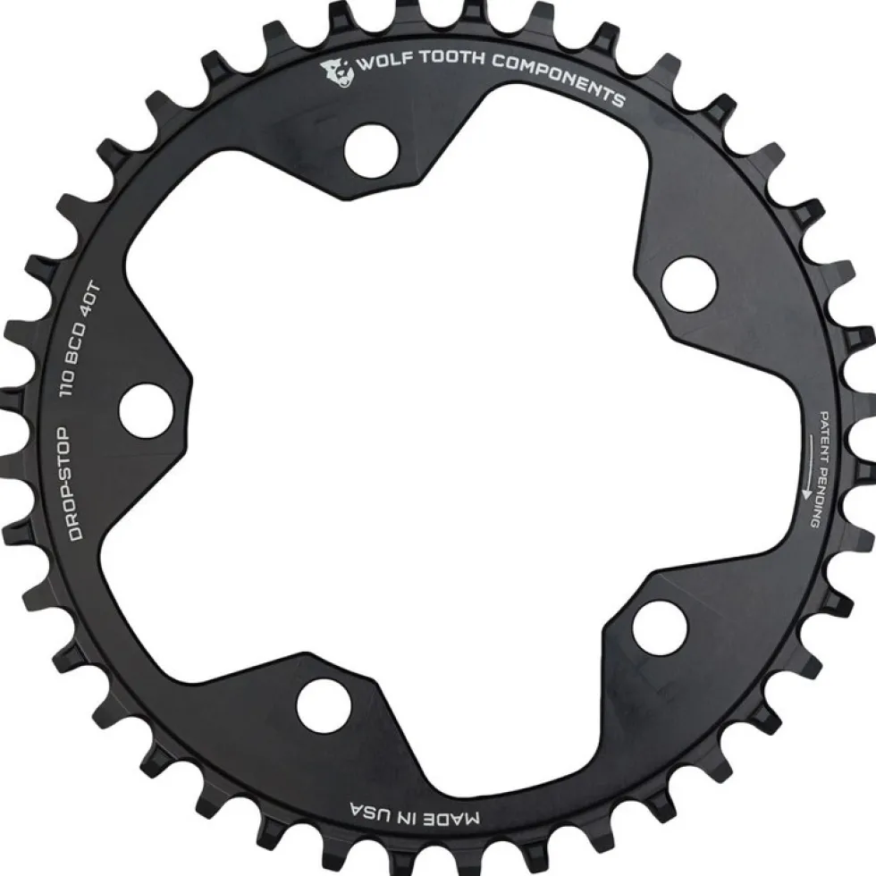 Wolf Tooth Single Road/Cyclocross Flattop Chainring 110mm - Drop Stop - black
