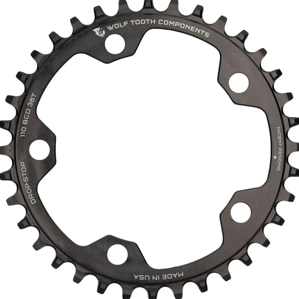 Wolf Tooth Single Road/Cyclocross Flattop Chainring 110mm - Drop Stop - black