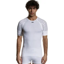 Baselayers|Ondergoed < X-Bionic Invent 4.0 T Round Neck Onderhed Heren - arctic white/dooite grey