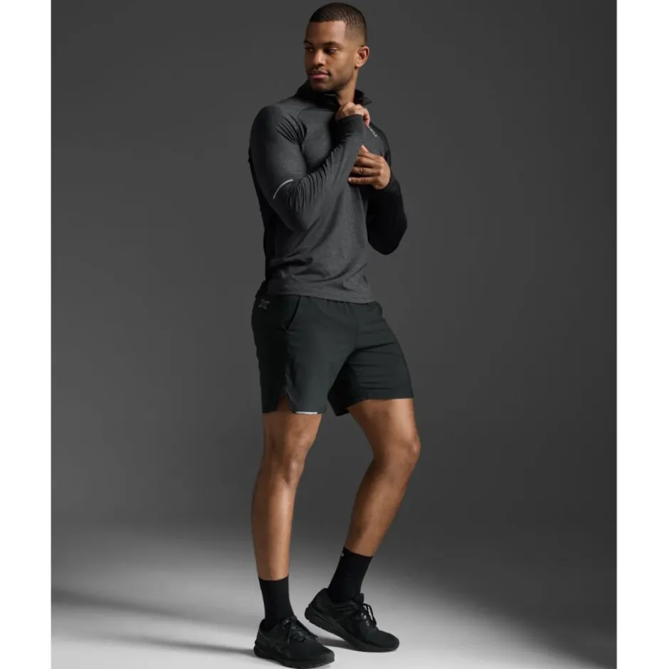 T-Shirts En Tops < 2XU Aero 1/2 Zip Shirt met ange mouwen Heren - back/siver refective