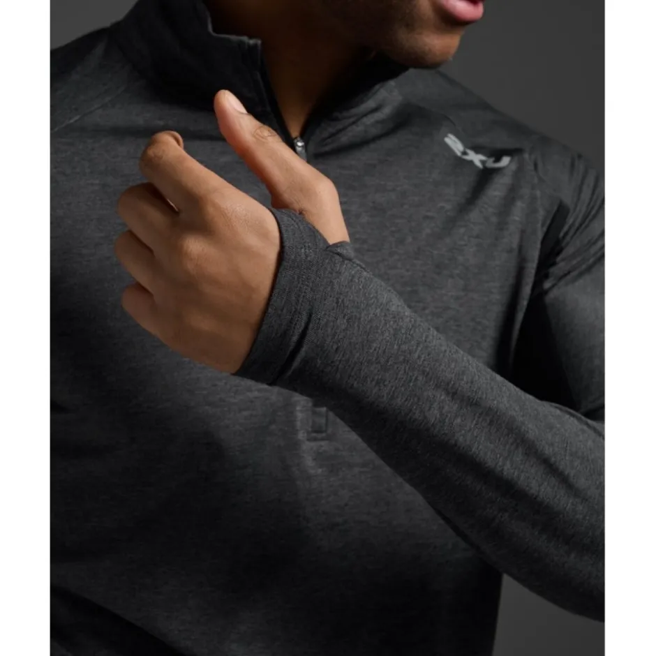 T-Shirts En Tops < 2XU Aero 1/2 Zip Shirt met ange mouwen Heren - back/siver refective