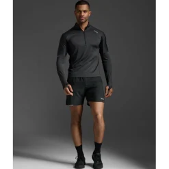 T-Shirts En Tops < 2XU Aero 1/2 Zip Shirt met ange mouwen Heren - back/siver refective
