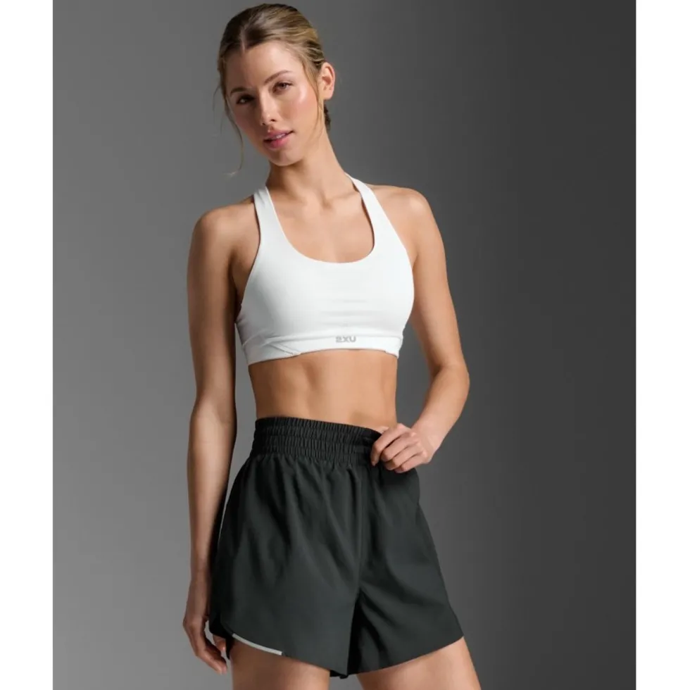2XU Aero Mesh Dames sport-bh met medium ondersteuning - white/silver reflective