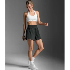 2XU Aero Mesh Dames sport-bh met medium ondersteuning - white/silver reflective