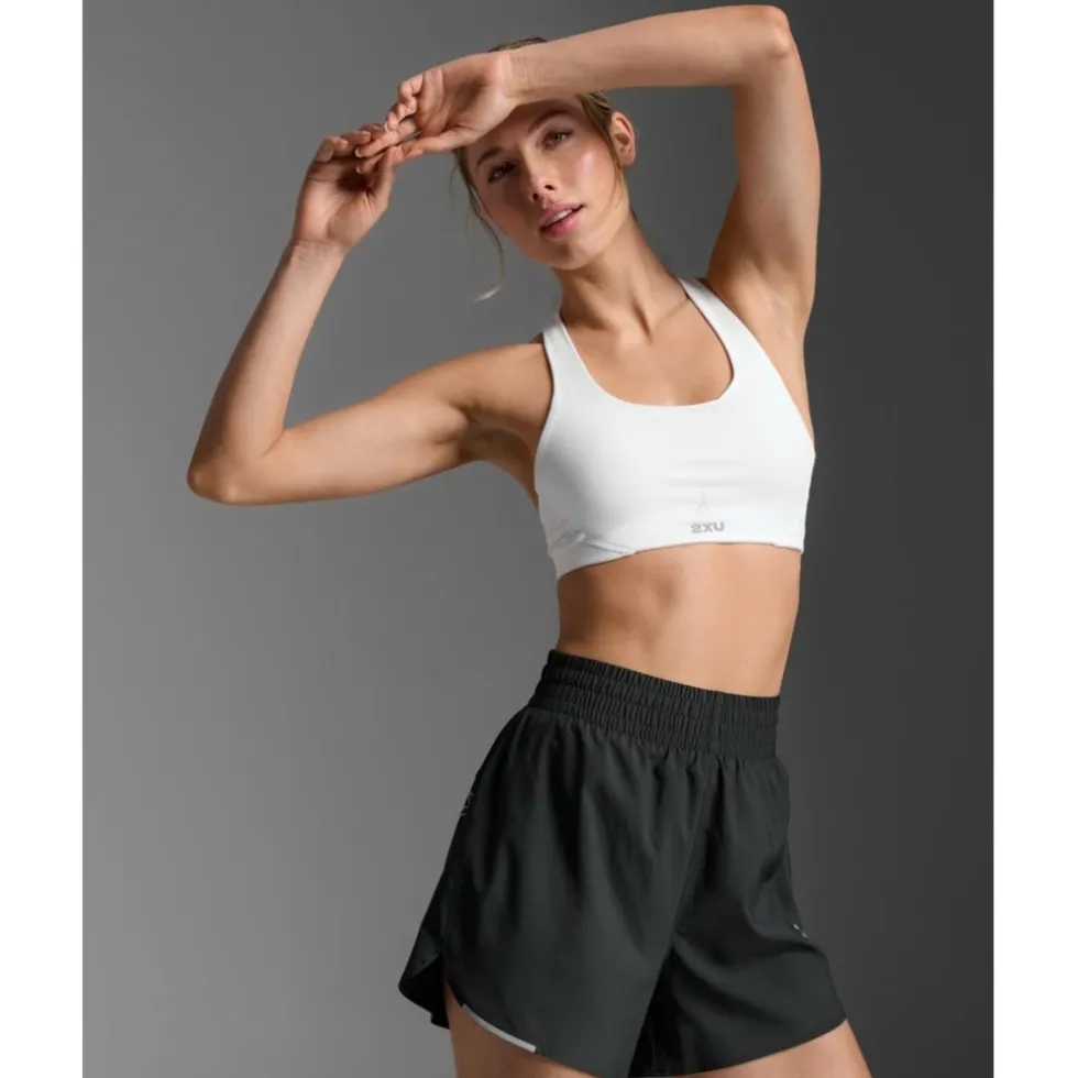 2XU Aero Mesh Dames sport-bh met medium ondersteuning - white/silver reflective