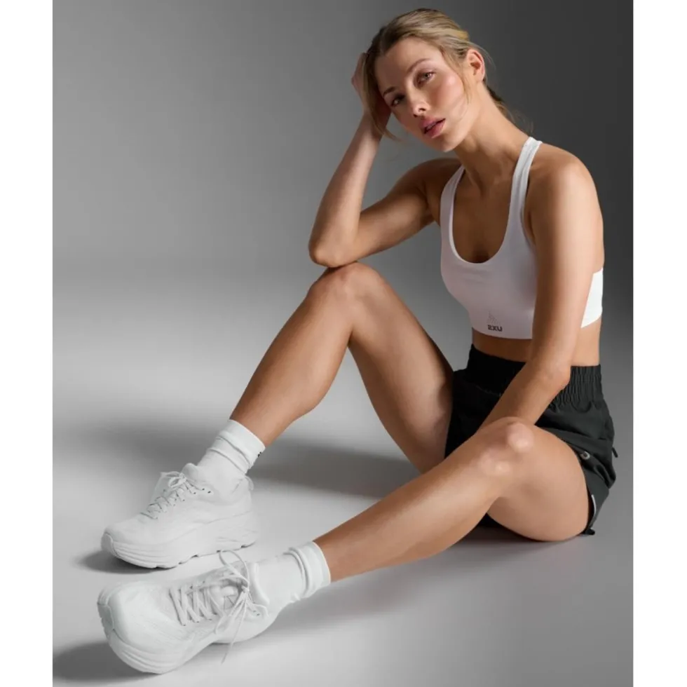 2XU Aero Mesh Dames sport-bh met medium ondersteuning - white/silver reflective