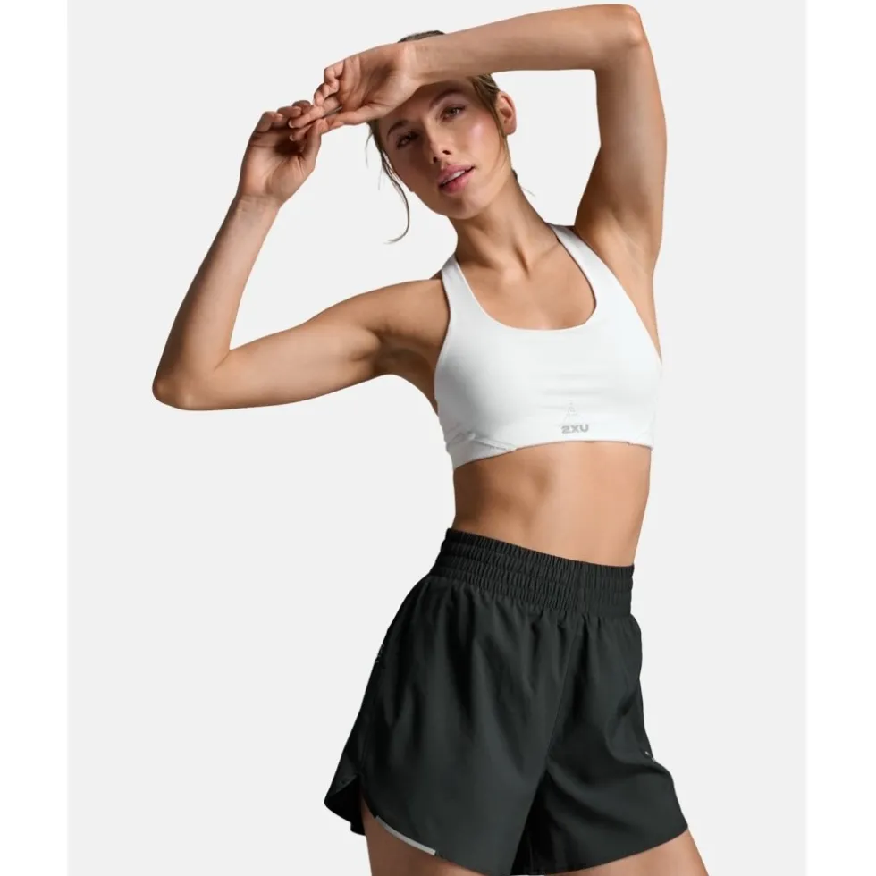 2XU Aero Mesh Dames sport-bh met medium ondersteuning - white/silver reflective