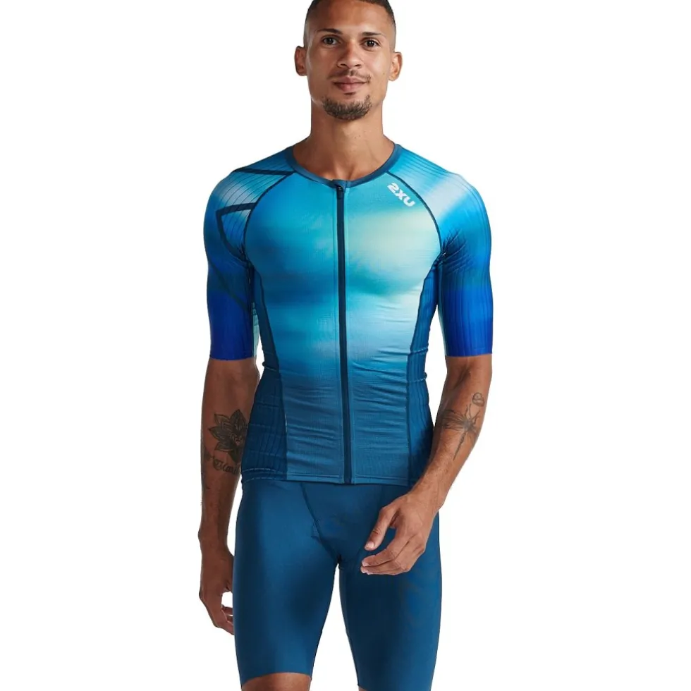 2XU Aero Tri Top Dames - spring green/majola blue