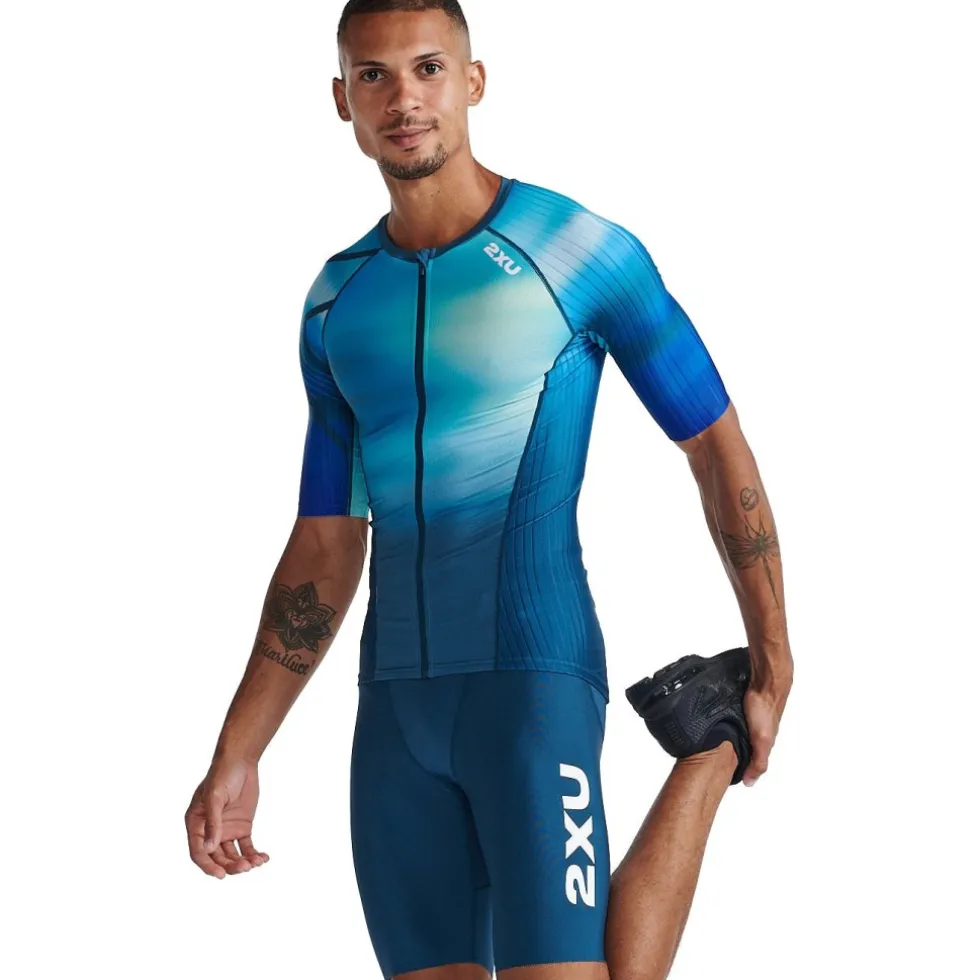 2XU Aero Tri Top Dames - spring green/majola blue