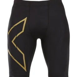 Broeken & Rokken < 2XU Elite MCS Run Compression Shorts Heren - black/gold reflective