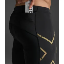 Broeken & Rokken < 2XU Elite MCS Run Compression Shorts Heren - black/gold reflective