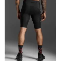 Broeken & Rokken < 2XU Elite MCS Run Compression Shorts Heren - black/gold reflective