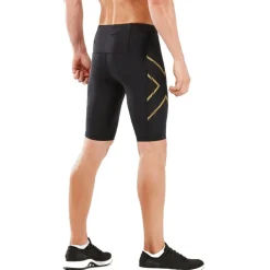 Broeken & Rokken < 2XU Elite MCS Run Compression Shorts Heren - black/gold reflective