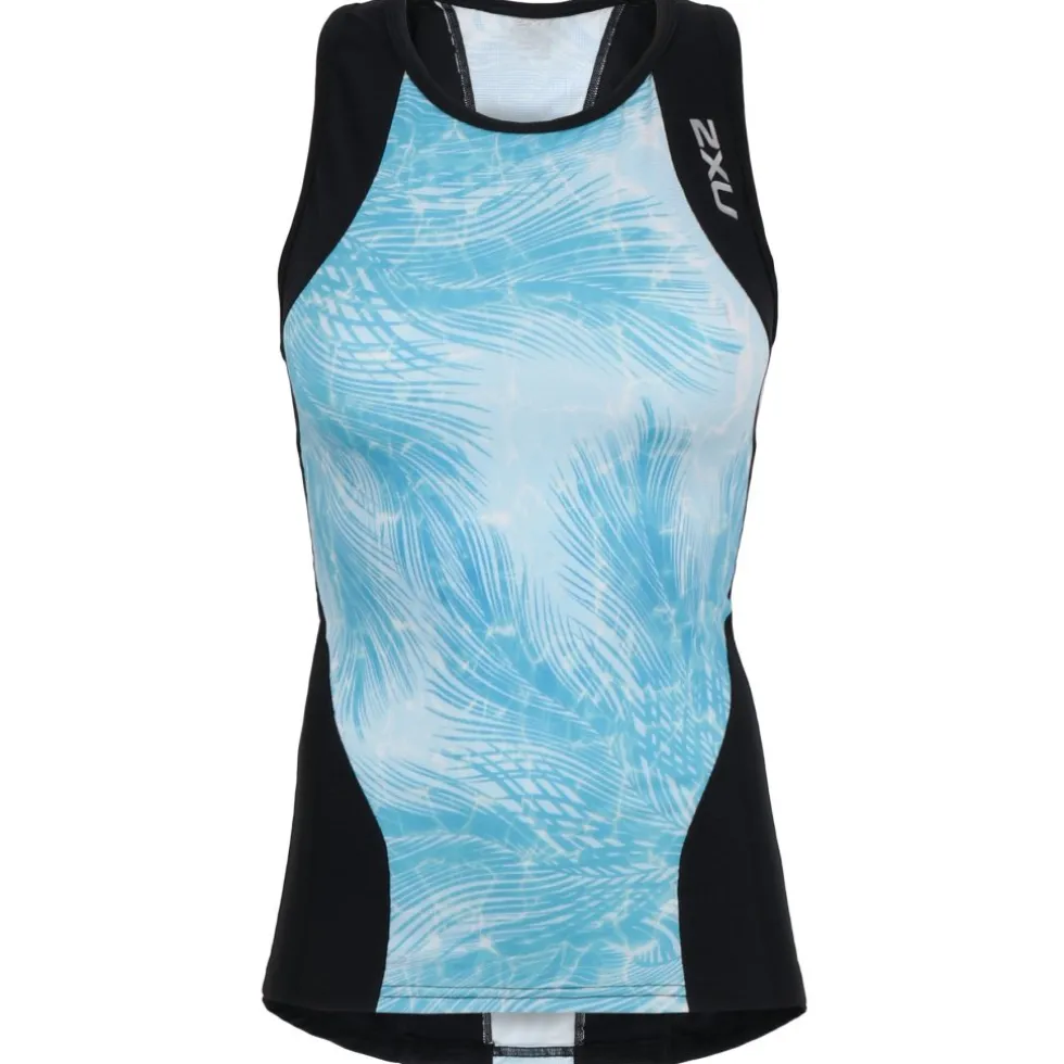 2XU Perform Tri Top Dames - black/aqua mirage