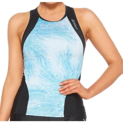 2XU Perform Tri Top Dames - black/aqua mirage