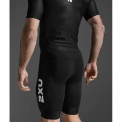 2XU Aero Hex Sleeved Trisuit Heren - zwart/wit